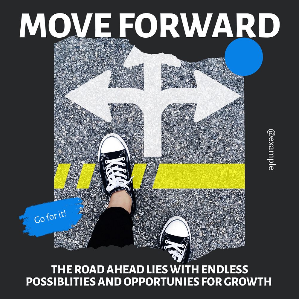 Move forward Instagram post template, editable text