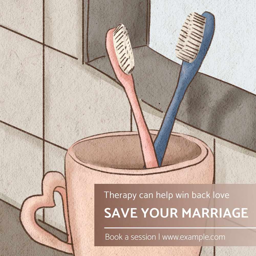 Save your marriage Instagram post template, editable text