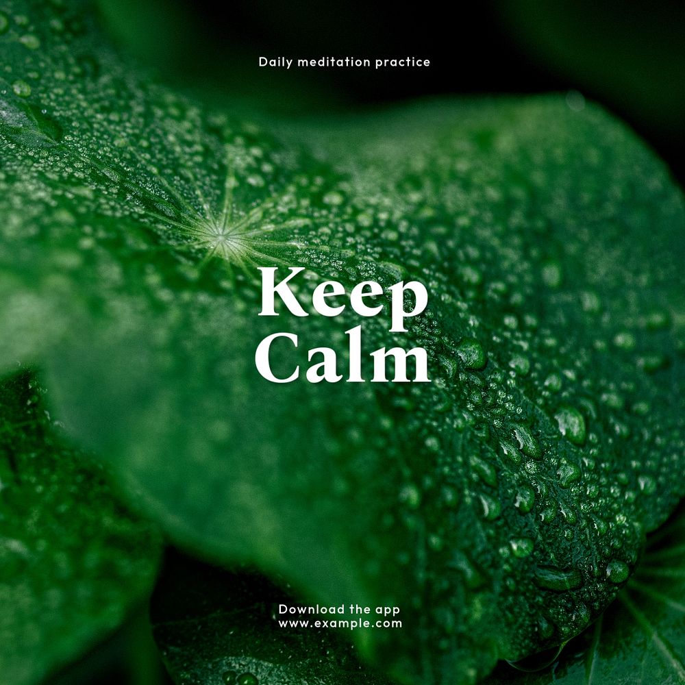 Keep calm Instagram post template, editable text