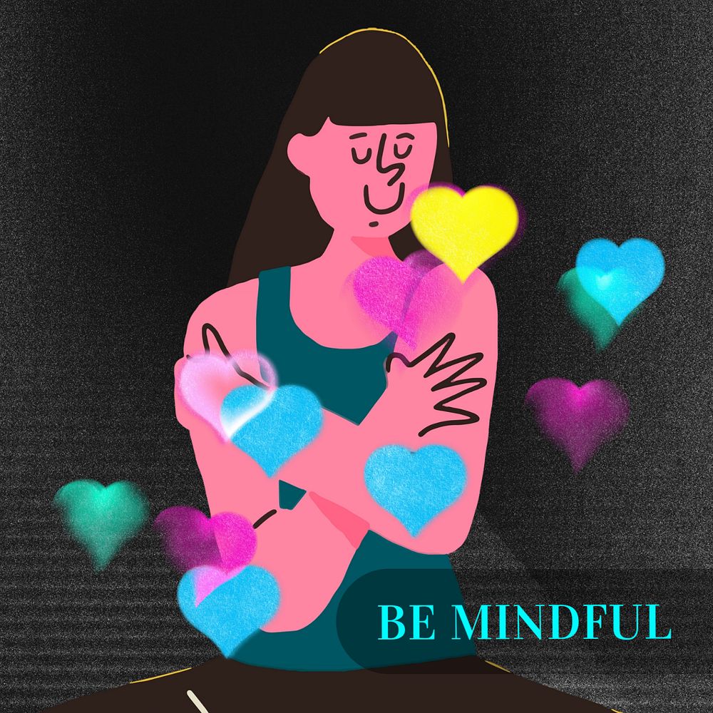 Be mindful Instagram post template, editable text