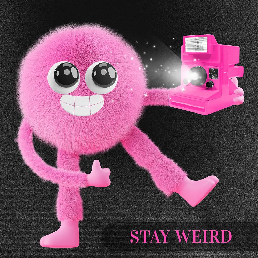 Stay weird Instagram post template, editable text