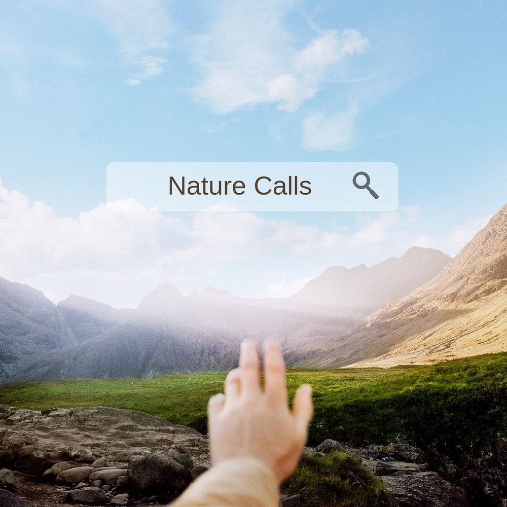 Nature calls Instagram post template, editable text