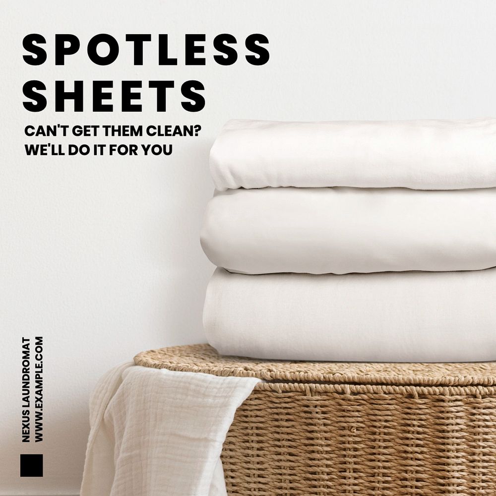 Bedsheets laundry service Instagram post template