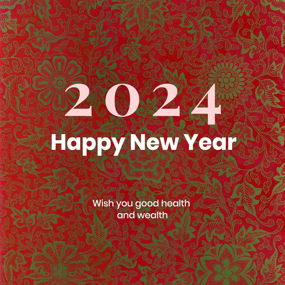 Happy new year Instagram post template, editable text