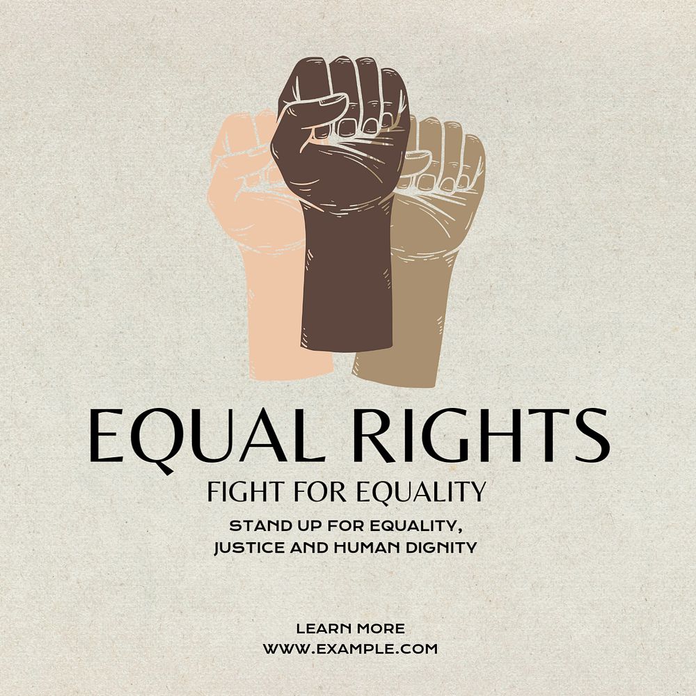 Equal rights  Instagram post template, editable text