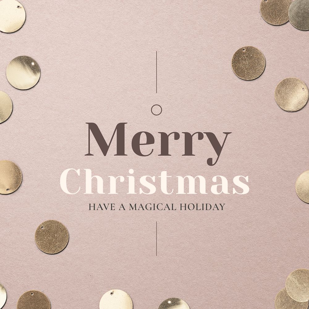 Merry Christmas Instagram post template, editable text