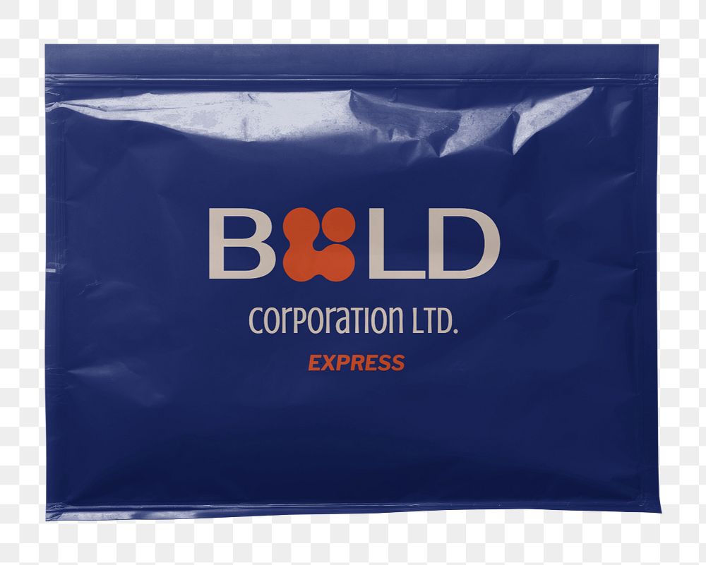 PNG Plastic mailer bag editable mockup element, product packaging