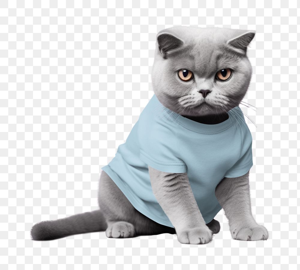 PNG Cat  t-shirt editable mockup element, pet outfit