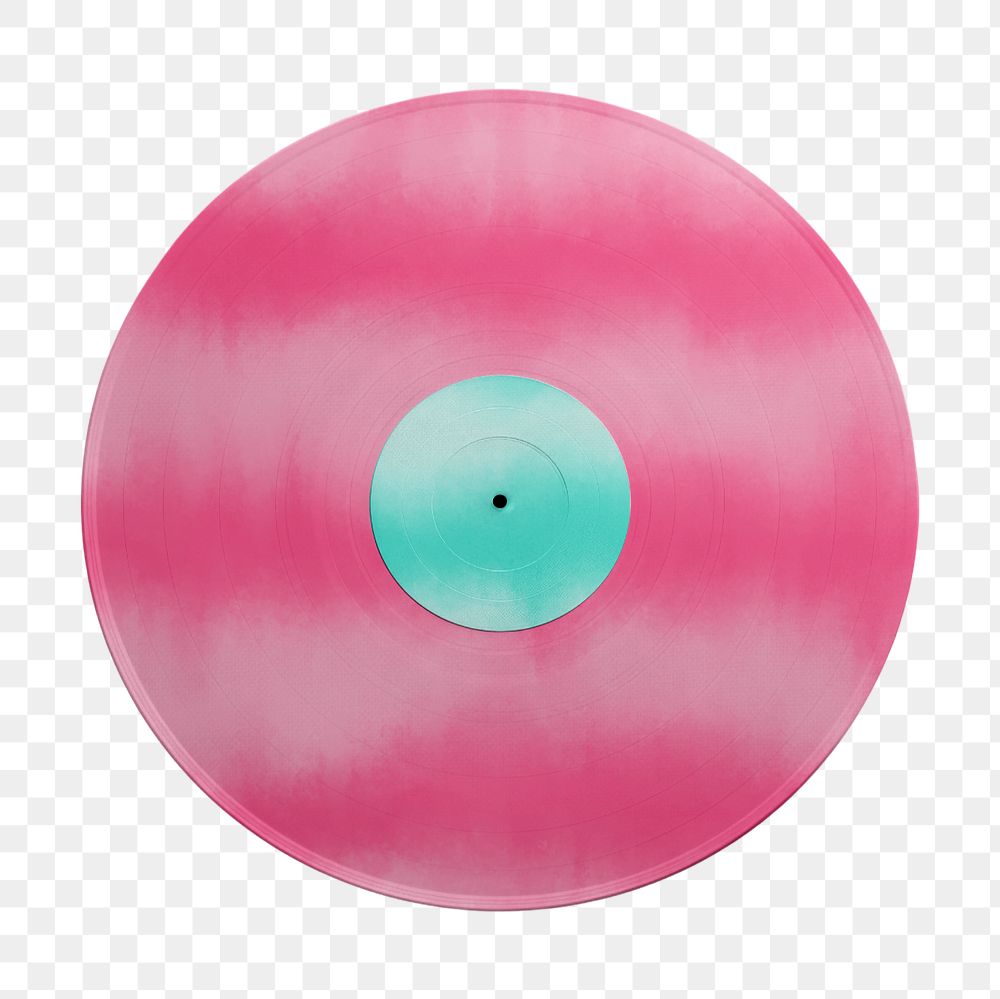 Vinyl record png element mockup, editable design