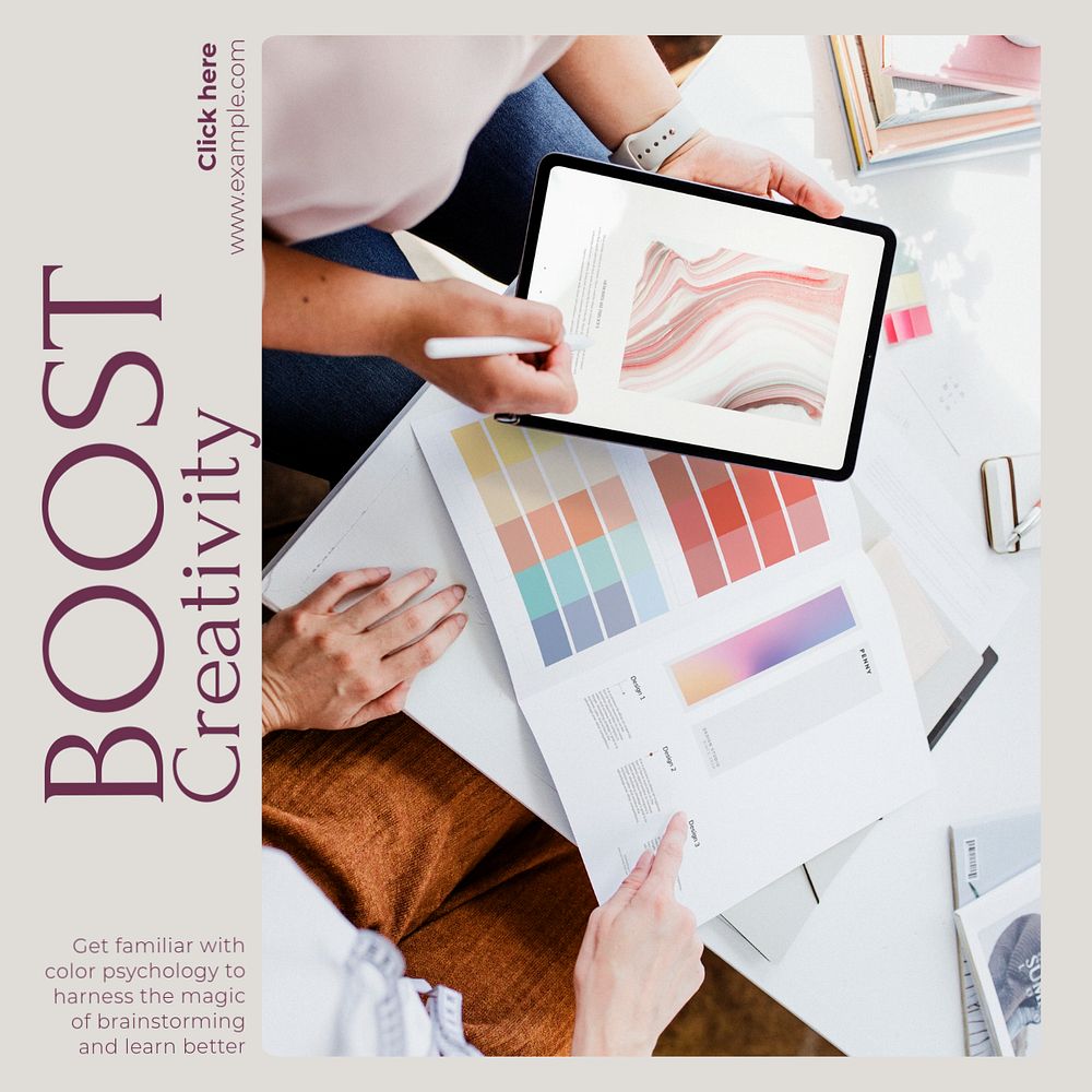 Boost creativity Instagram post template, editable text