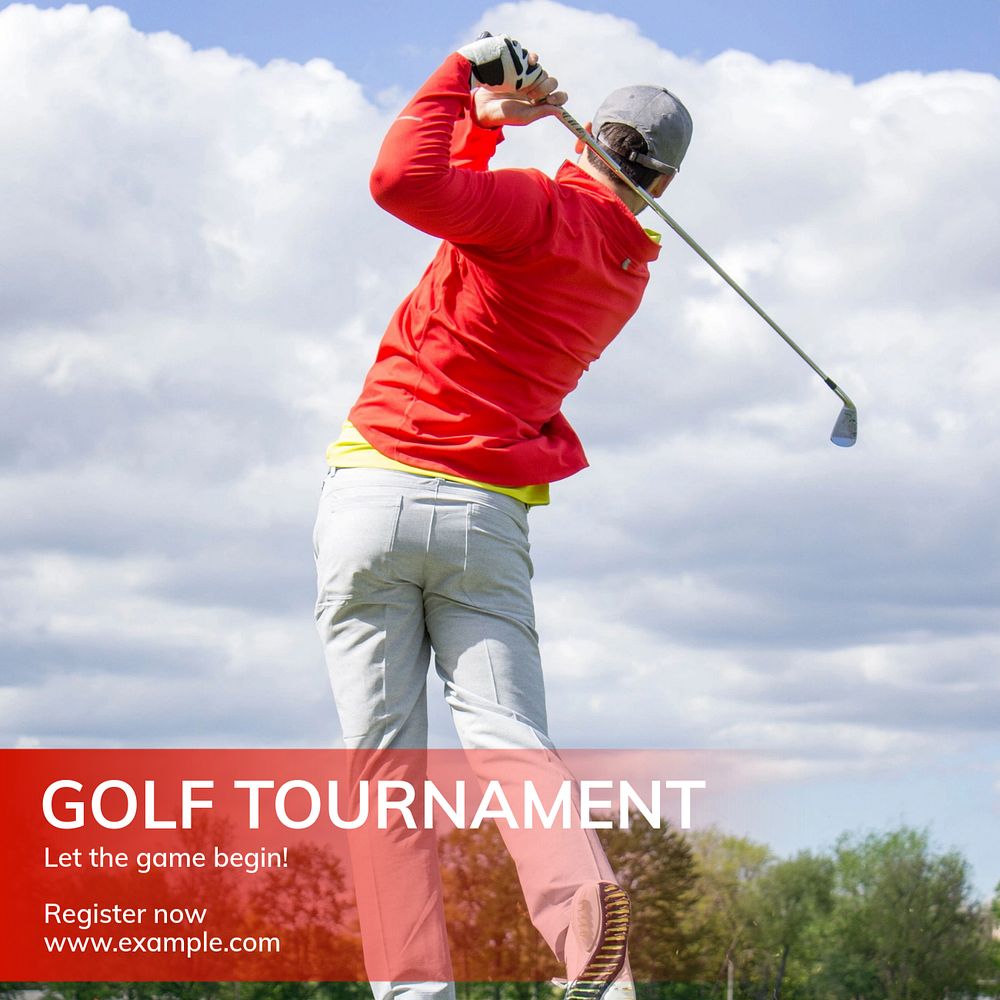 Golf tournament Instagram post template, editable text