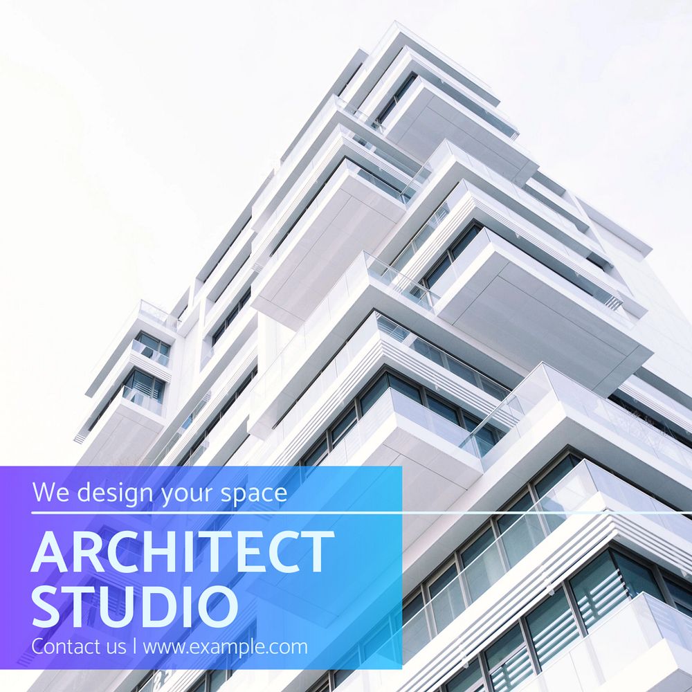 Architect studio Instagram post template, editable text