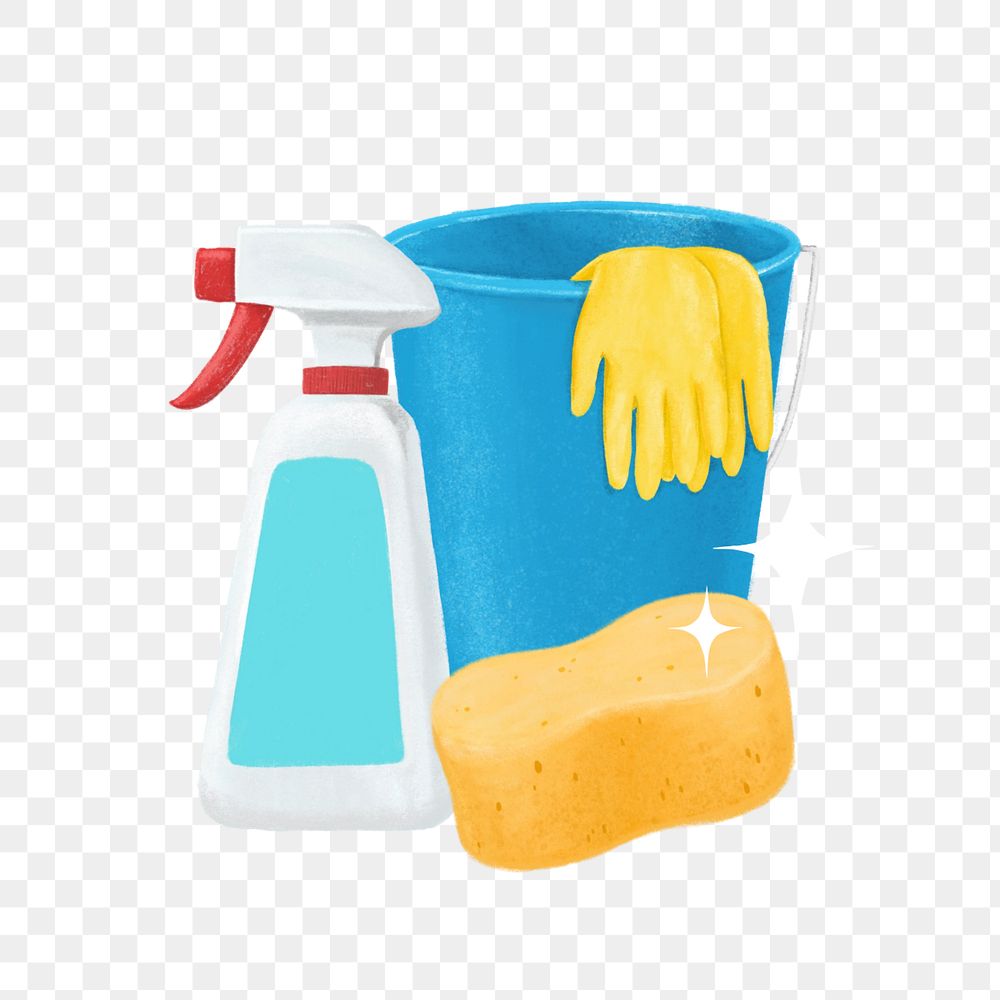 Household chores png element, cleaning supply, editable design