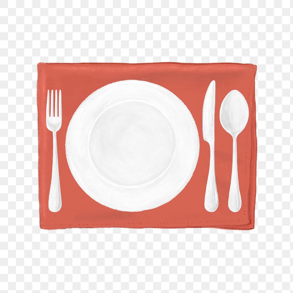 Table setting png element, aesthetic illustration, editable design