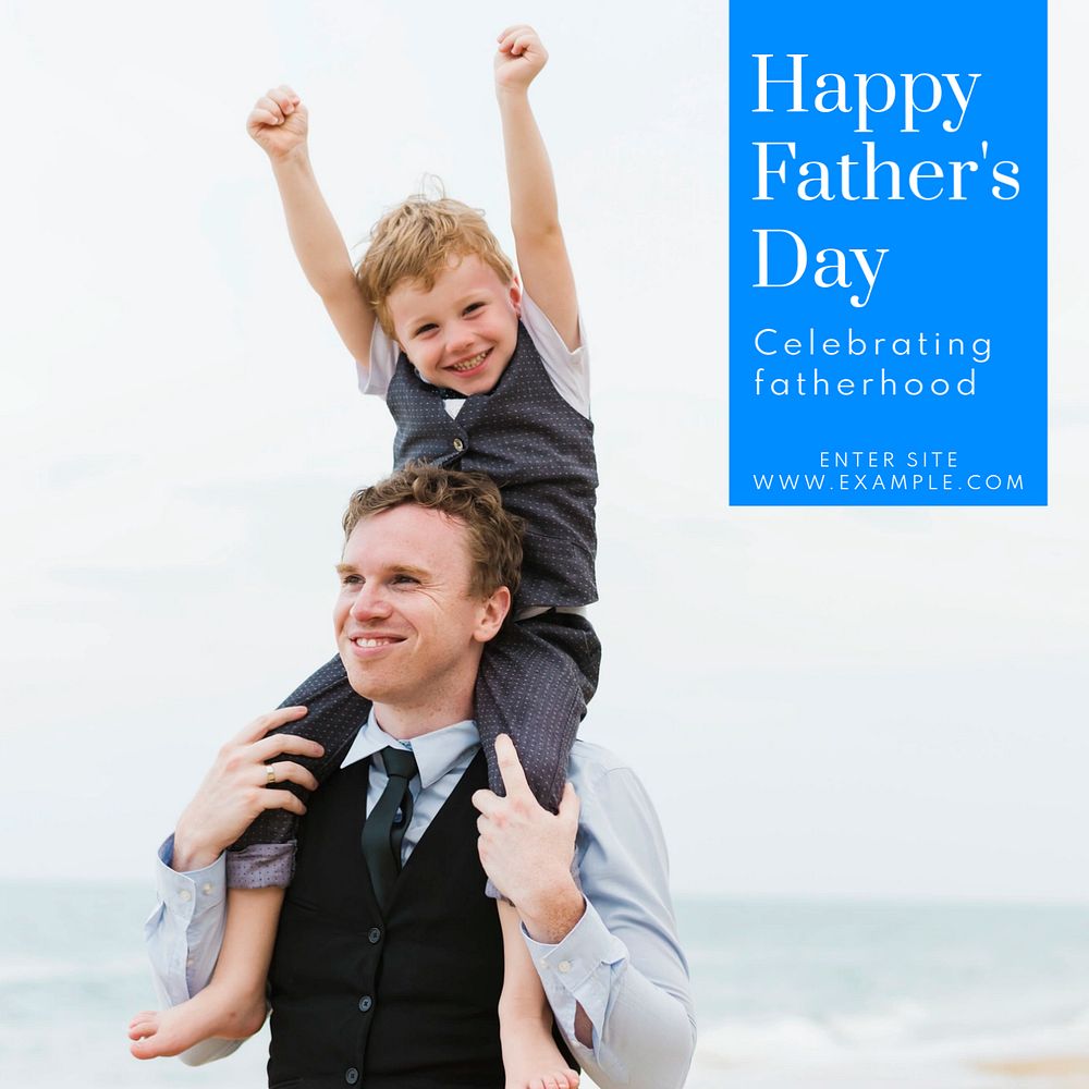 Happy father's day Instagram post template, editable text