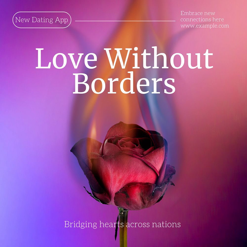 Love without borders Instagram post template, editable text