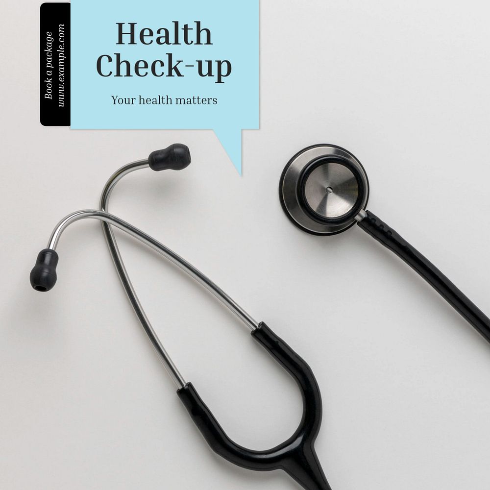 Health check-up Instagram post template, editable text