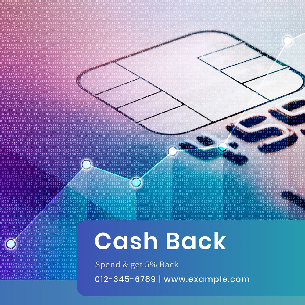 Credit card advertisement Instagram post template, editable text