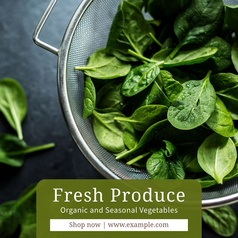 Fresh produce Instagram post template, editable text