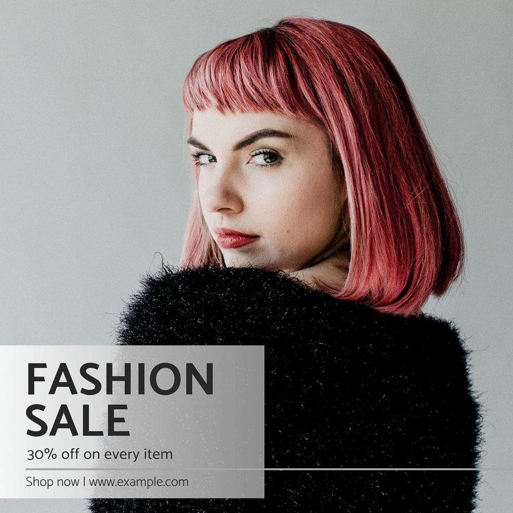 Fashion sale Instagram post template, editable text