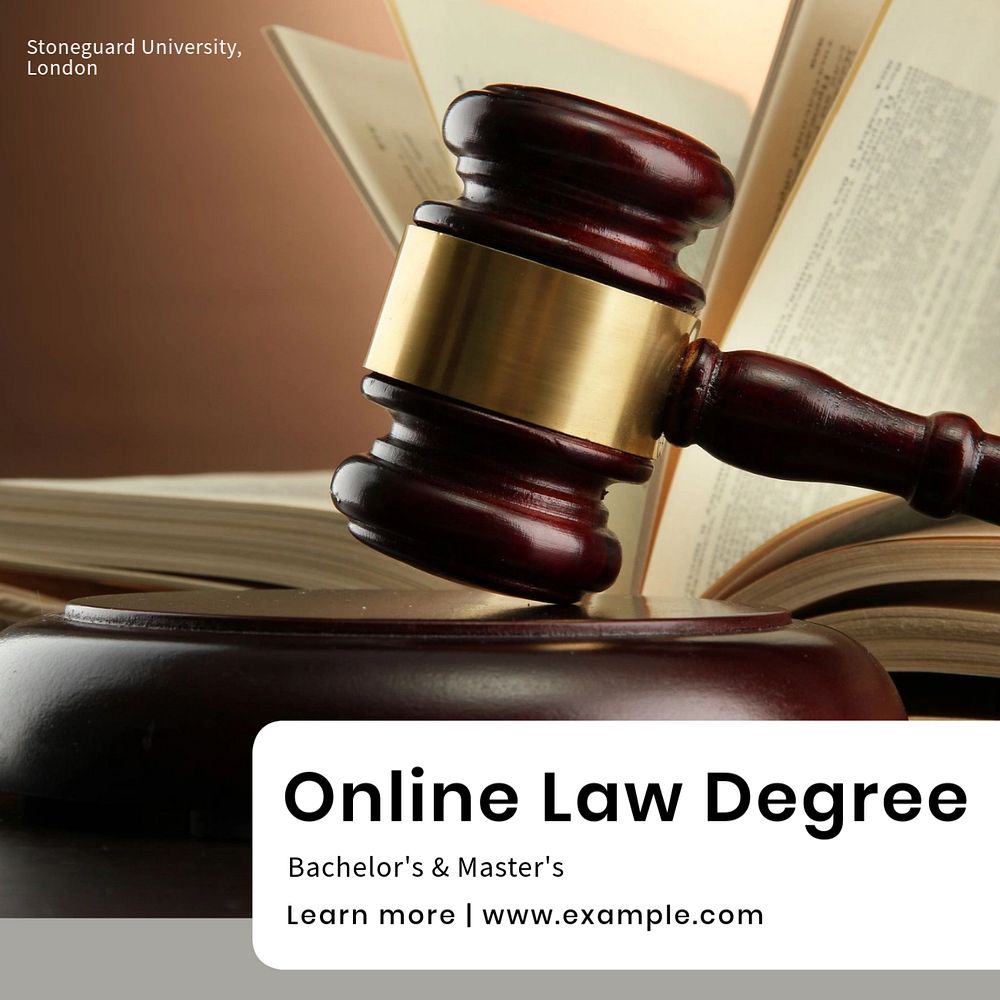 University law degrees Instagram post template, editable text