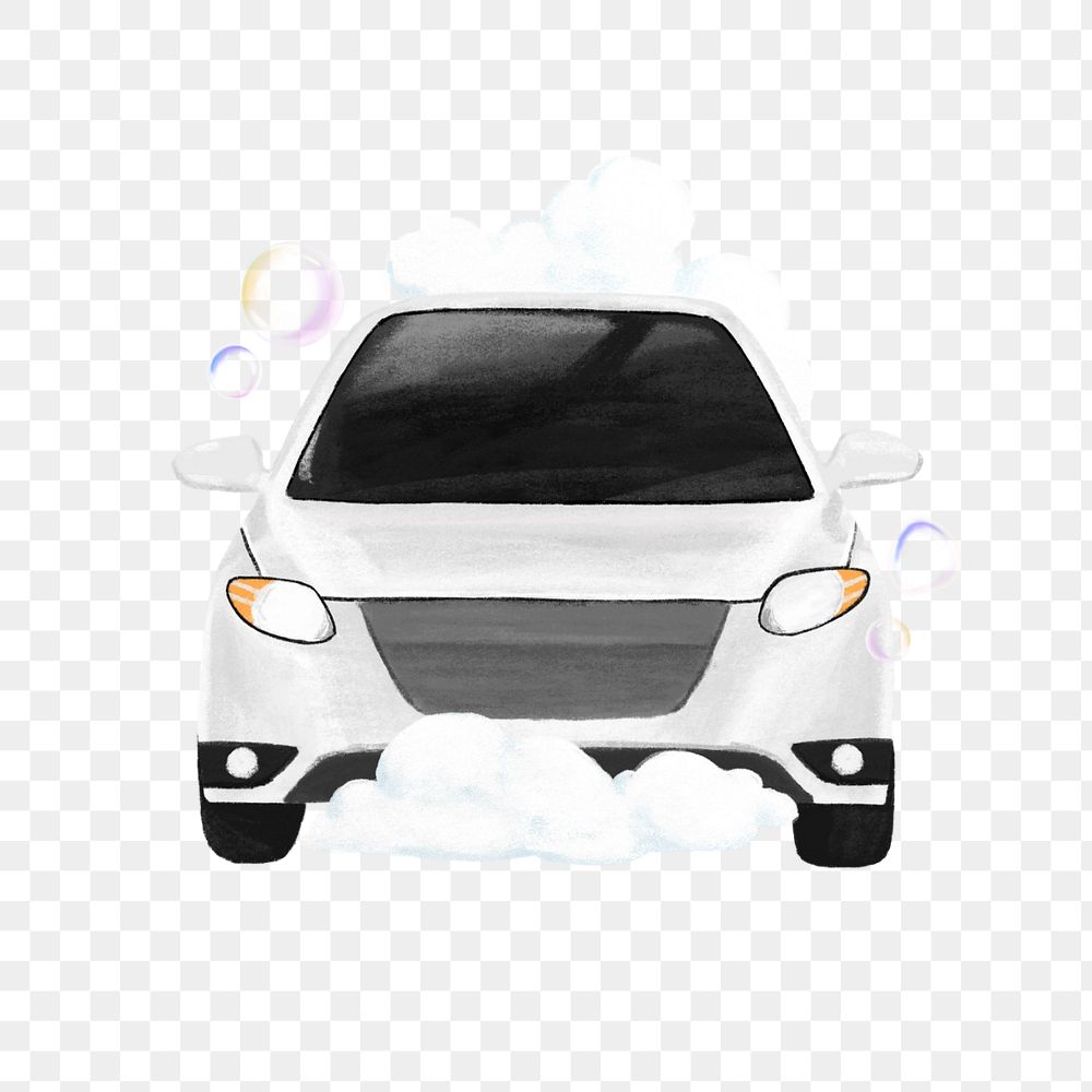 Png element car wash vehicle illustration, editable design