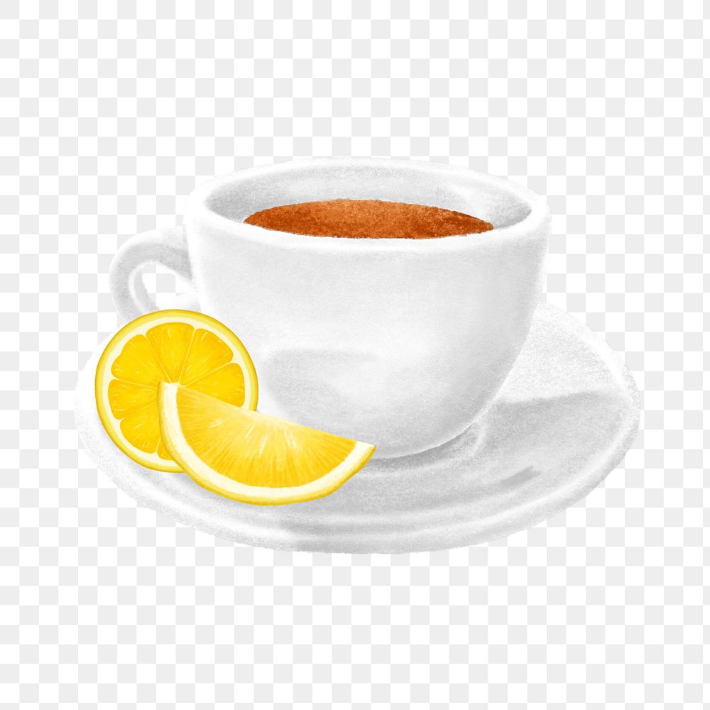 Lemon tea png element, aesthetic illustration, editable design