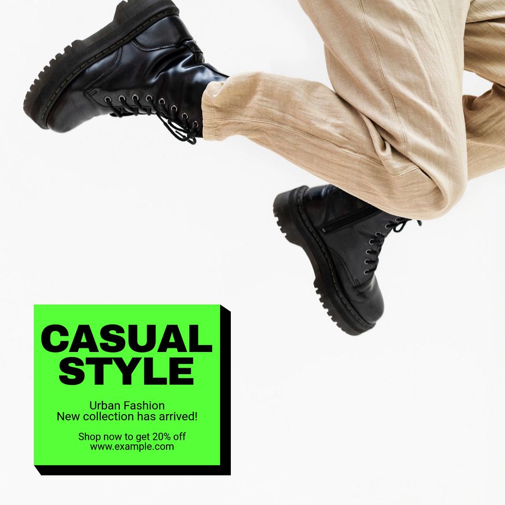 Casual fashion Instagram post template, editable text