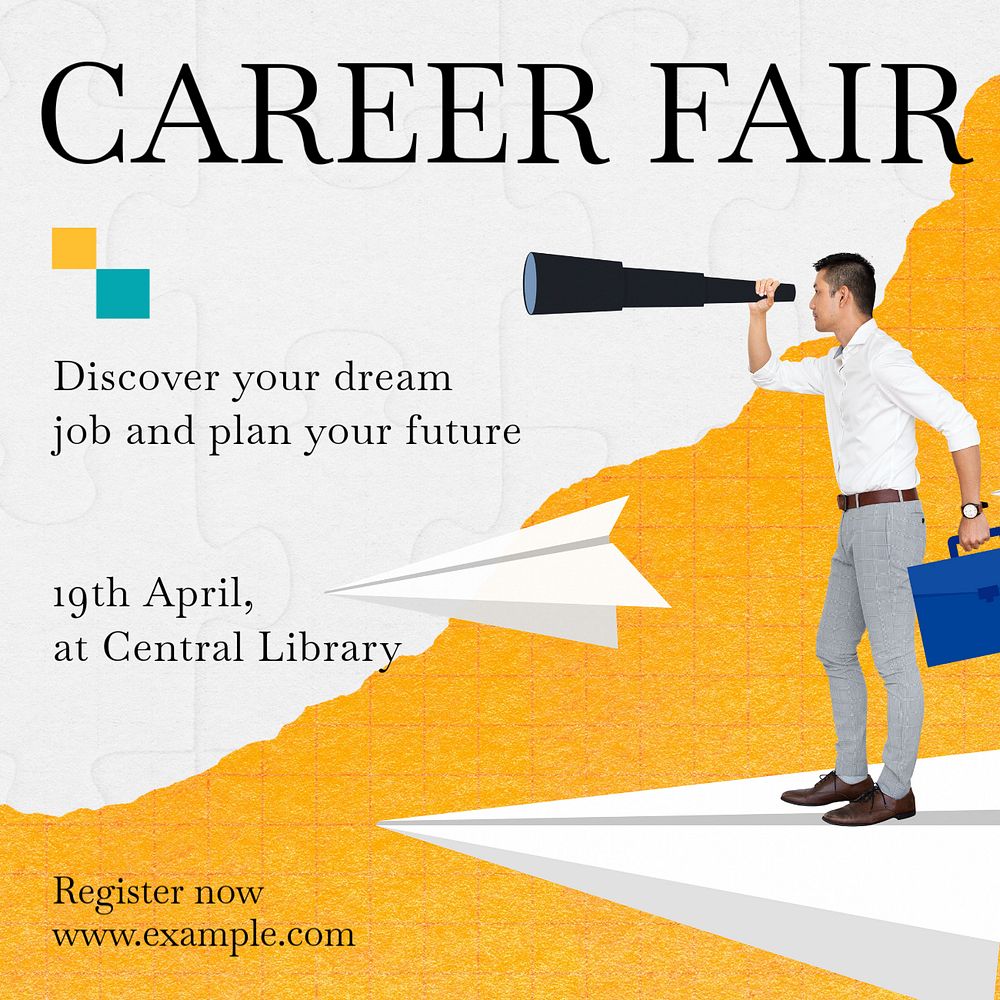 Career fair Instagram post template, editable text