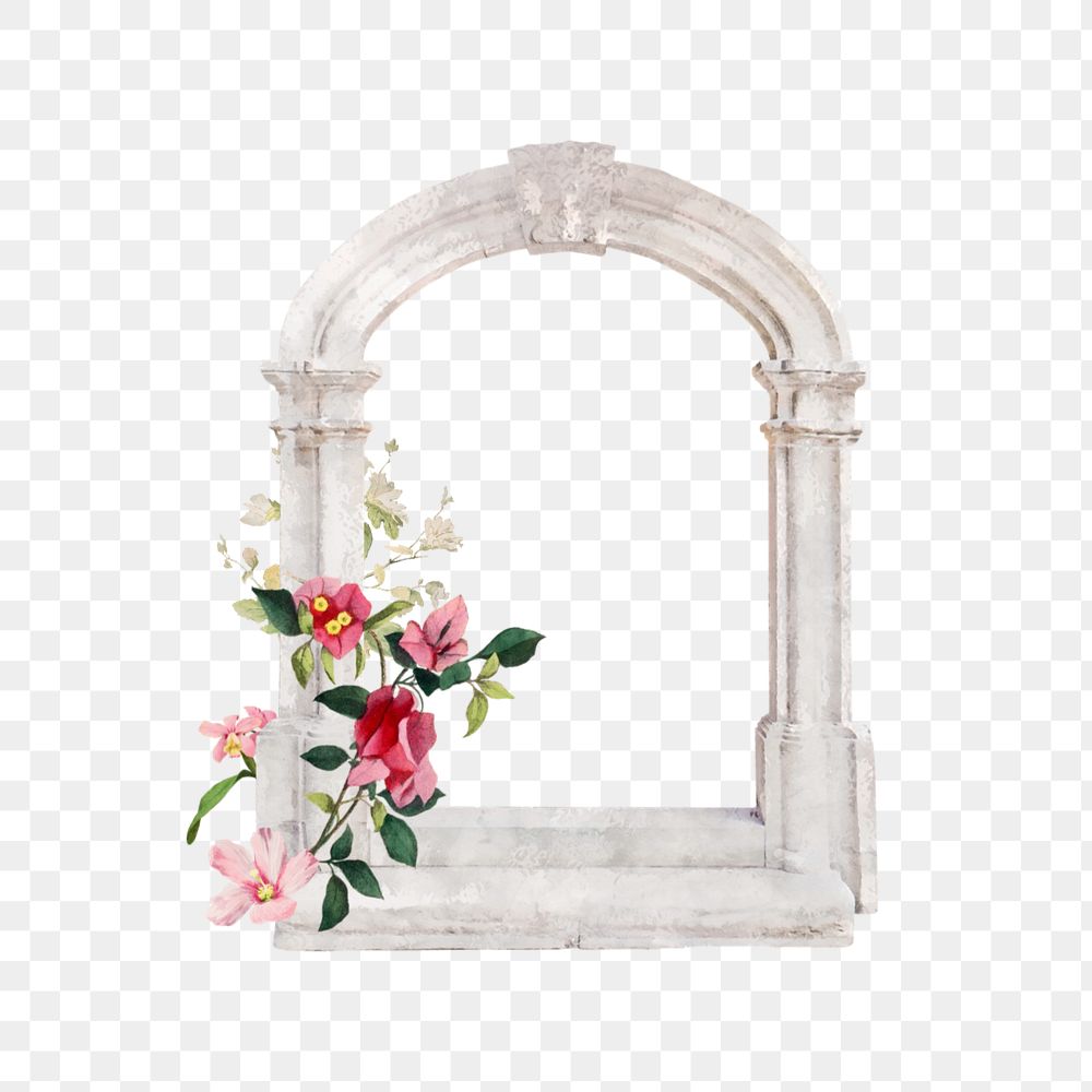 Watercolor arch window png element, editable remix design