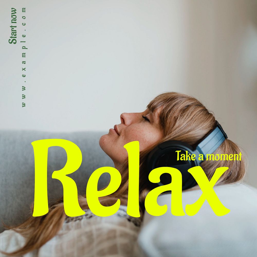 Relax Instagram post template, editable text