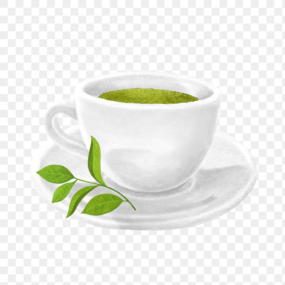 Green tea png element, Japanese drinks, editable design