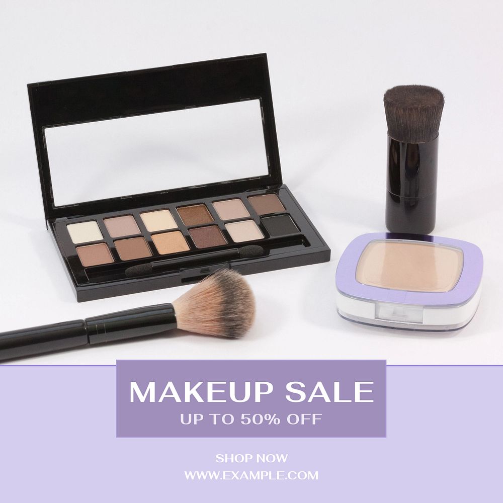 Makeup sale Instagram post template, editable text