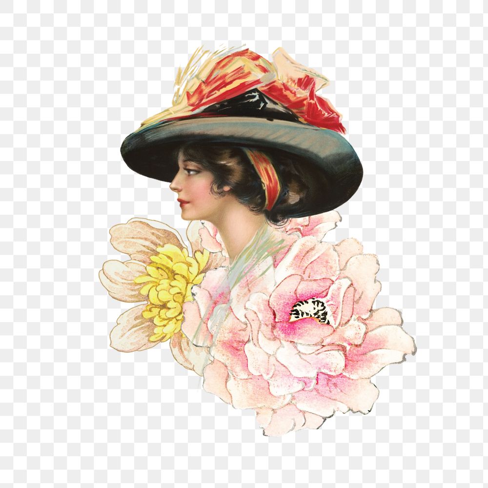 Watercolor woman png element, editable remix design