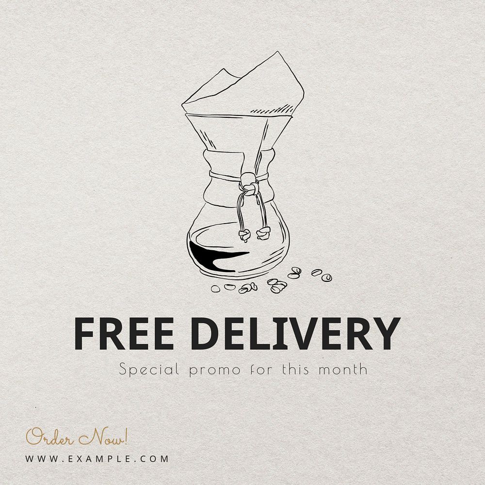 Free delivery Instagram post template, editable text