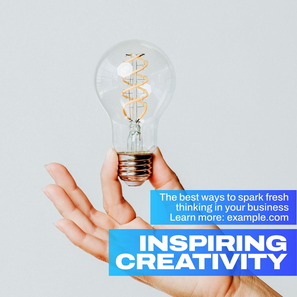 Inspiring creativity Instagram post template, editable text