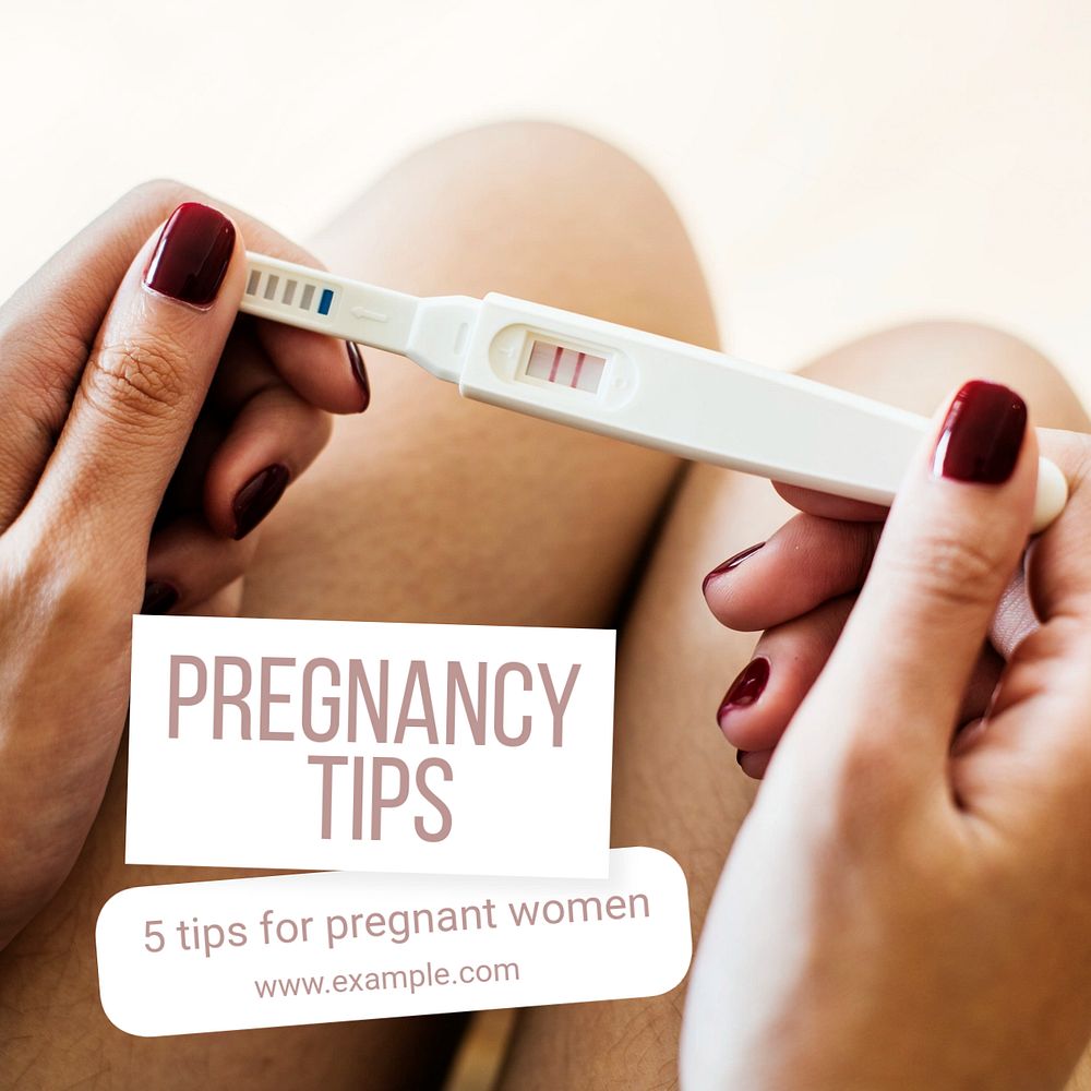 Pregnancy tips Instagram post template, editable text