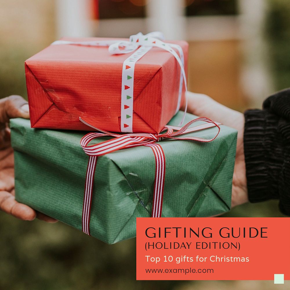 Gifting guide post template, editable social media design