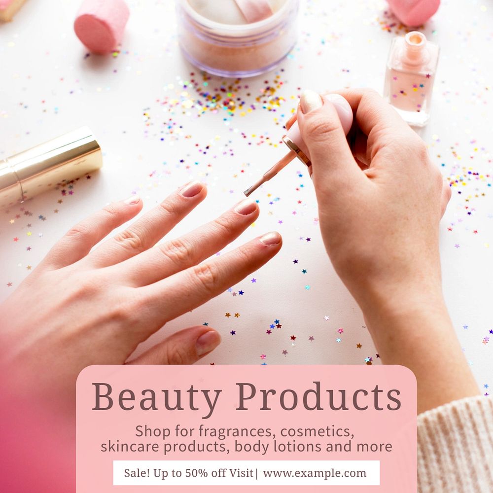 Beauty product sale Instagram post template, editable text