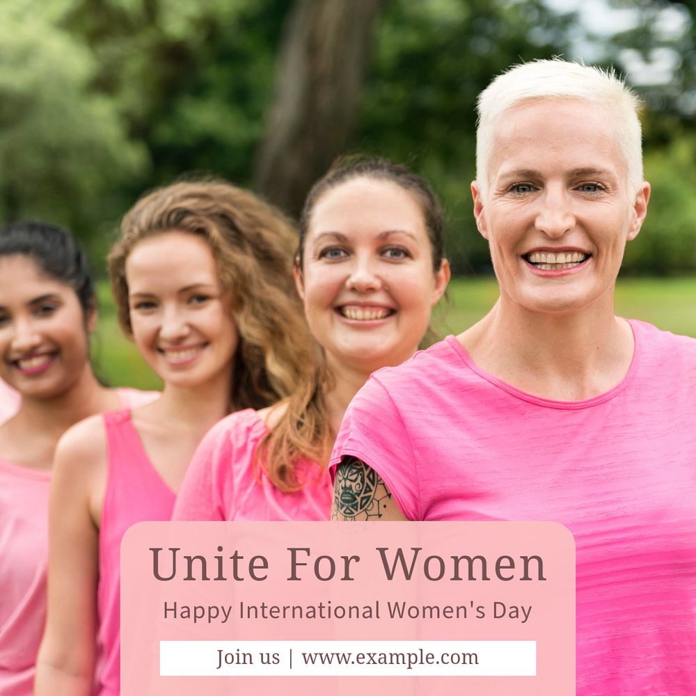 Unite for women Instagram post template, editable text