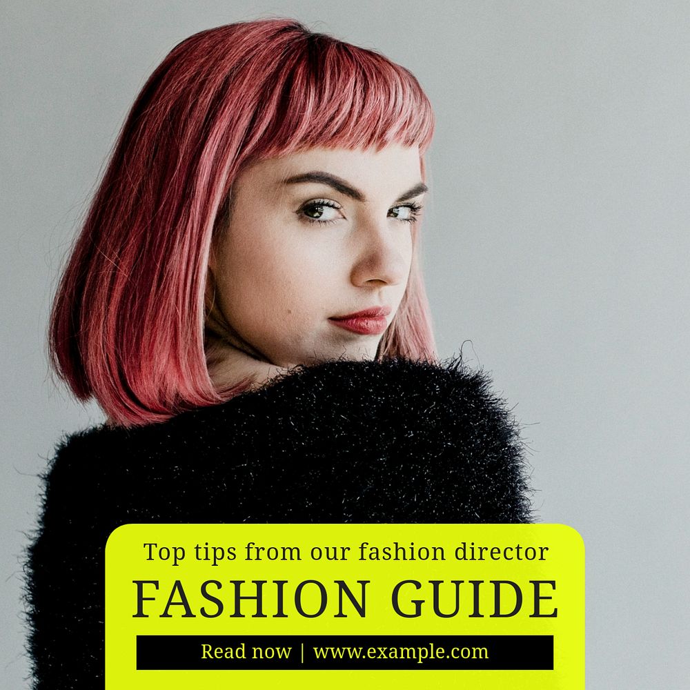 Fashion guide Instagram post template, editable text