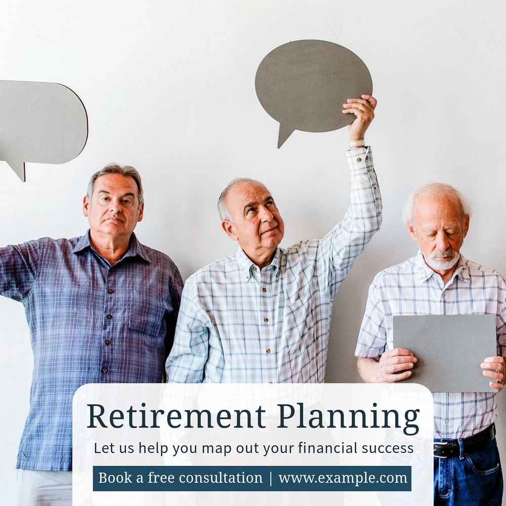 Retirement planning Instagram post template, editable text