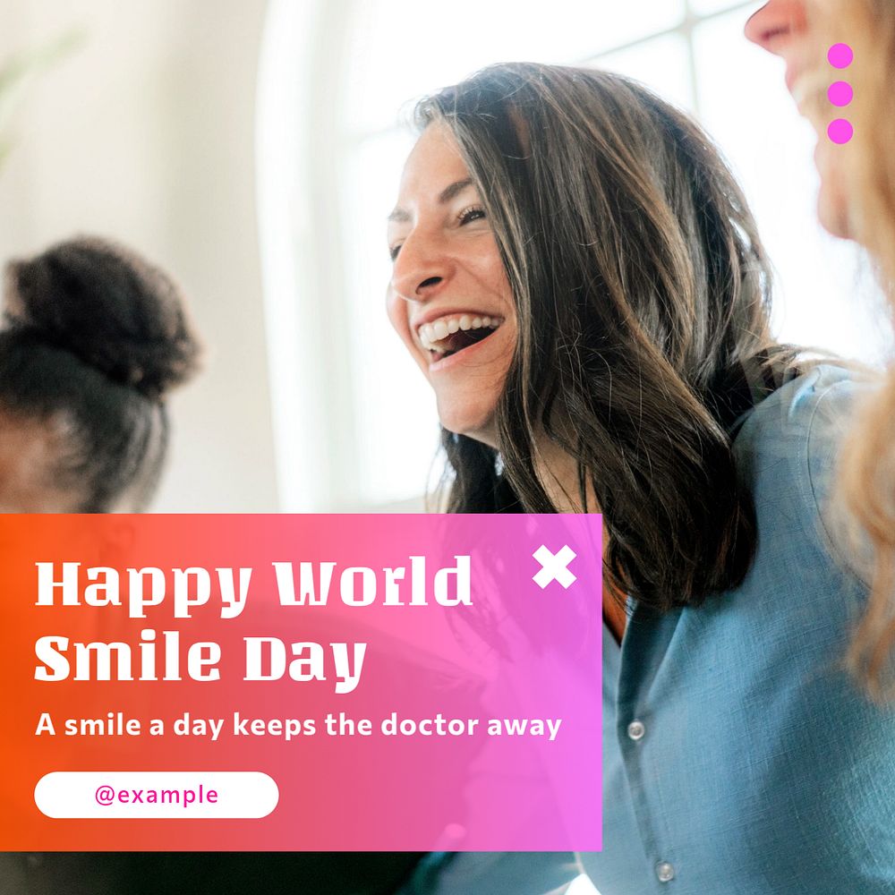 World smile day Instagram post template, editable text