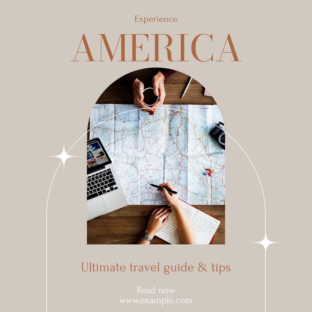 Experience America Instagram post template, editable text