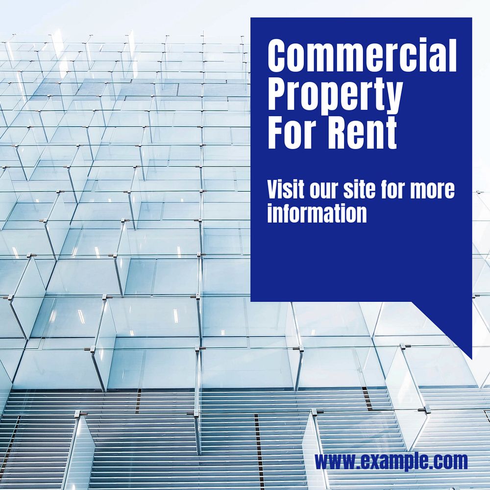 Commercial property rental Instagram post template, editable text