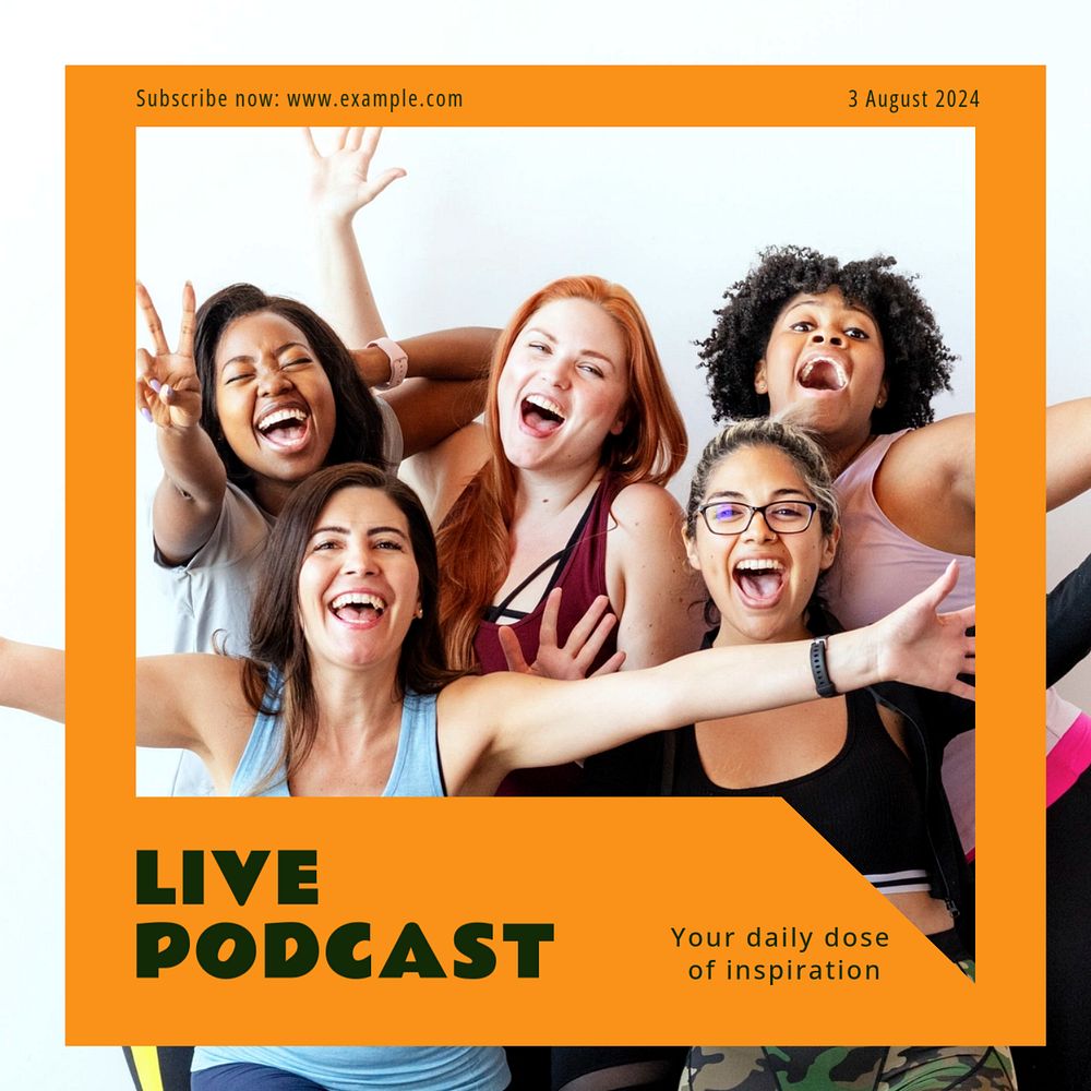 Live podcast Instagram post template, editable text