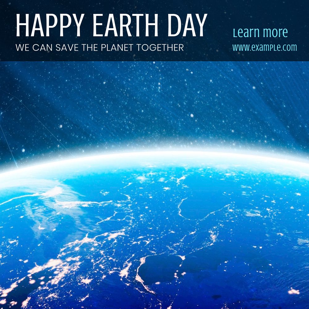 Happy earth day post template, editable social media design