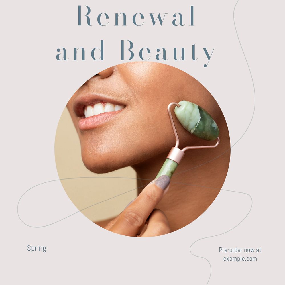 Beauty skin care Instagram post template, editable text