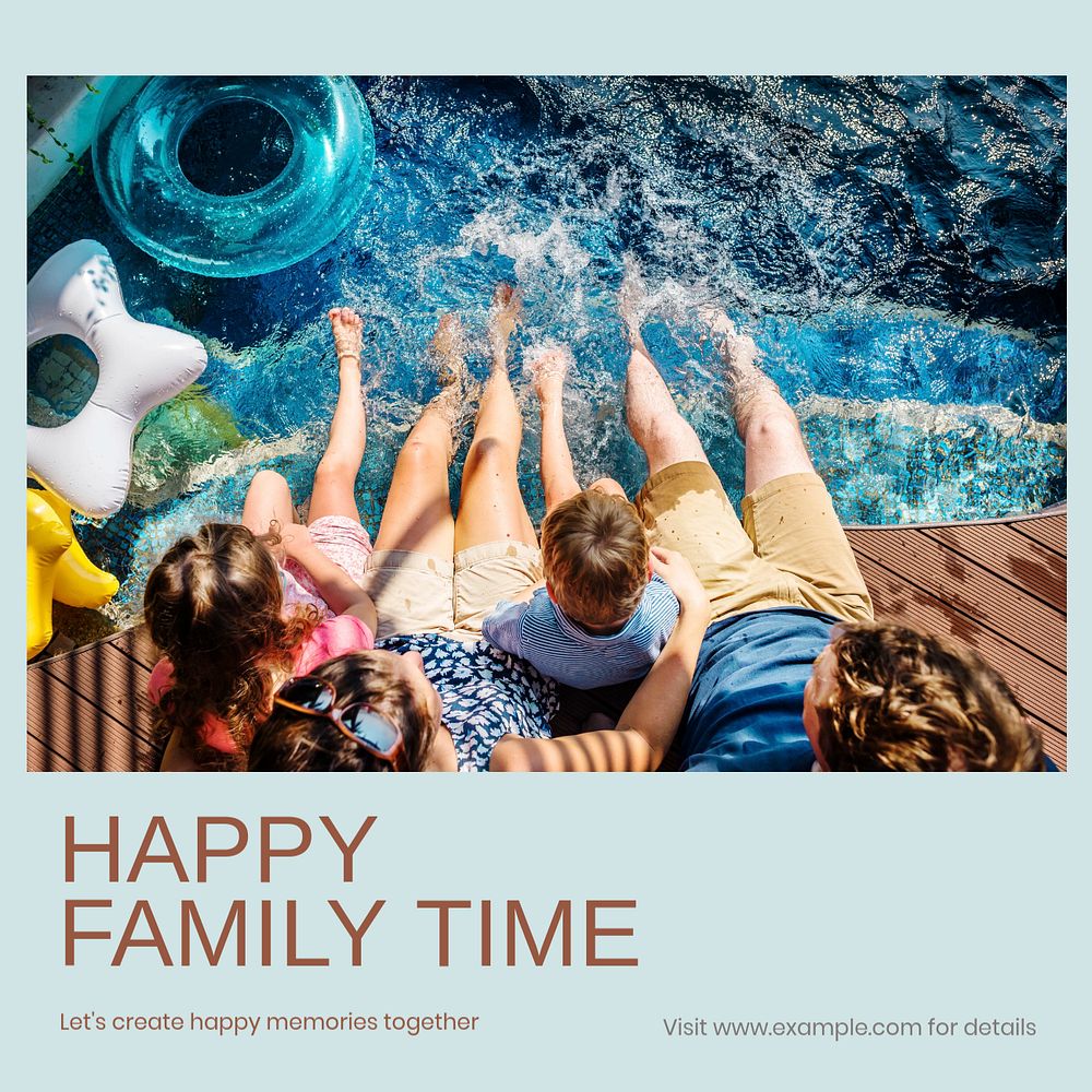 Happy family time Instagram post template, editable text