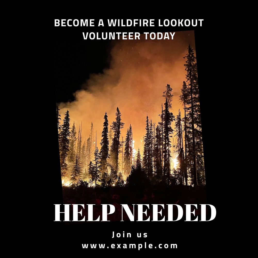 Lookout volunteer Instagram post template, editable text